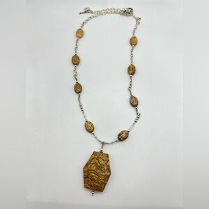 Picture Jasper Necklace and Earrings Set